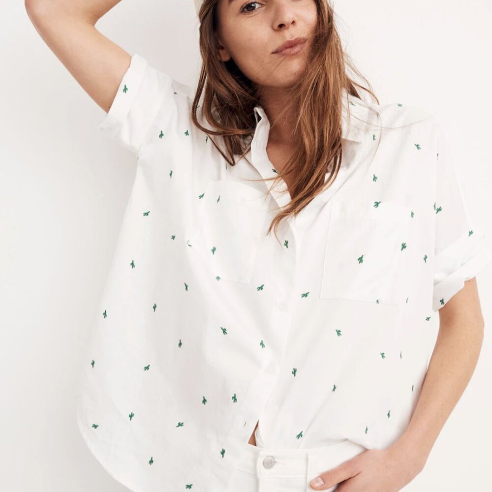 Madewell Embroidered Cactus Courier Shirt